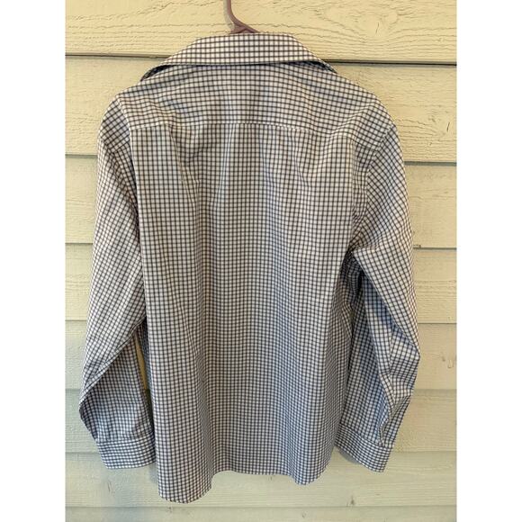 Egara Preppy Non-Iron Slim Fit Blue Plaid Button Down 100% Cotton Men's XL - Picture 3 of 8